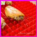 Special design widely used pyramid shape red color fat reducing silicone baking mat